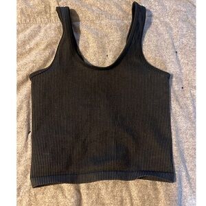 Aerie Black Sleeveless Ribbed Top